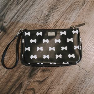 Kate Spade Black and White Bow Pattern Wristlet